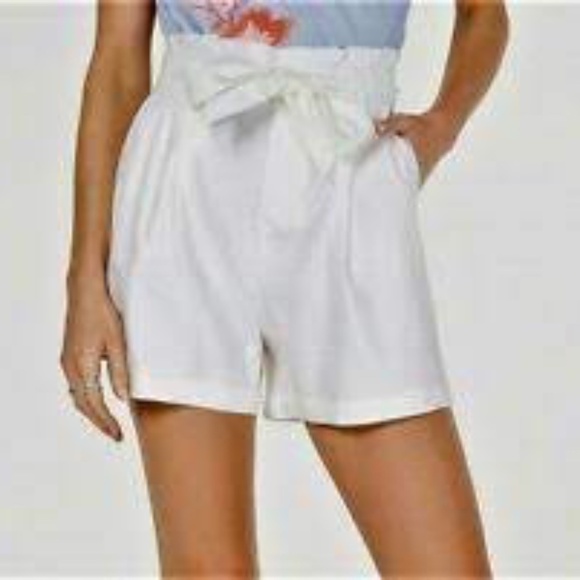 INC Paperbag Linen Shorts - Picture 1 of 7